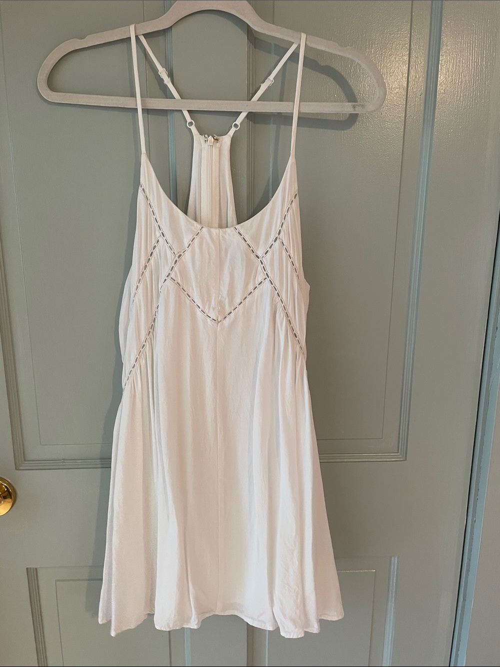 Lulu's White Mini Sundress Rayon Medium